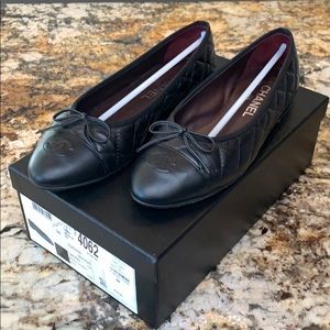 Chanel black ballerina flat